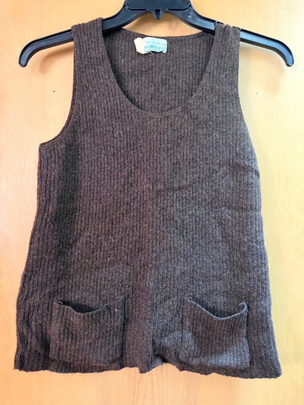 Vintage Sears JR Bazaar brown ribbed sweater vest Small or Me
